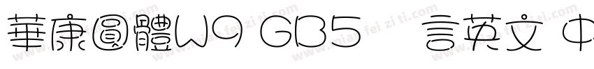 華康圓體W9 GB5 语言英文 中文(台湾)字体转换